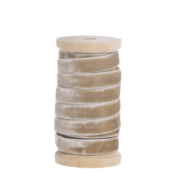 TOFFEE VELVET RIBBON ON A WOODEN SPOOL 5m
