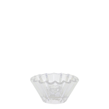 GLASS CANDLE HOLDER WITH GROOVES