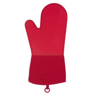 Oven Mitt Cotton/Silicone Red 006