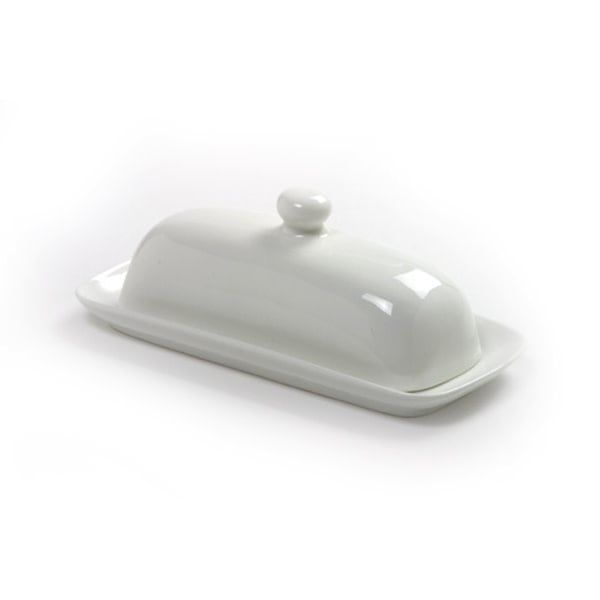 Butter Dish w/Lid White Porcelain Norpro 024