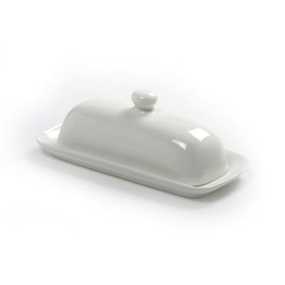 Butter Dish w/Lid White Porcelain Norpro 024