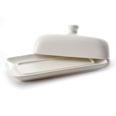 Butter Dish w/Lid White Porcelain Norpro 024