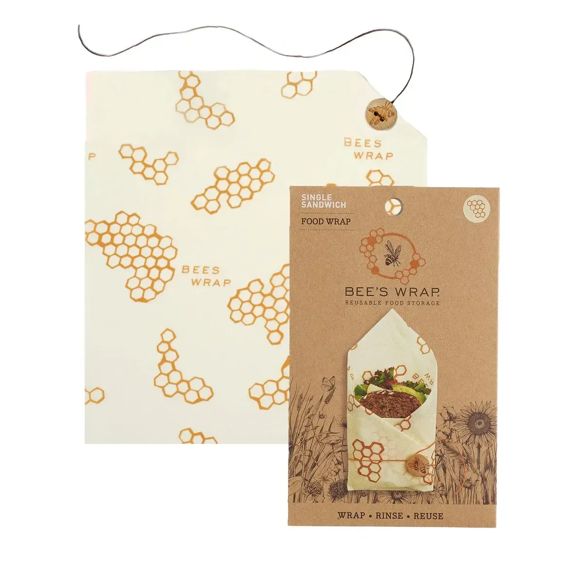 Bees Wrap 1pk Sandwich Honeycomb 006