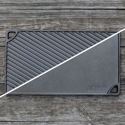 Griddle/Grill 16.75x9.5" Reversible Cast Iron Lodge 002