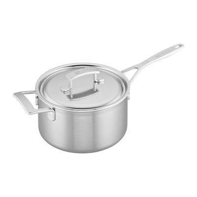 Sauce Pan 4qt w/Lid &amp; Helper Handle SS Industry