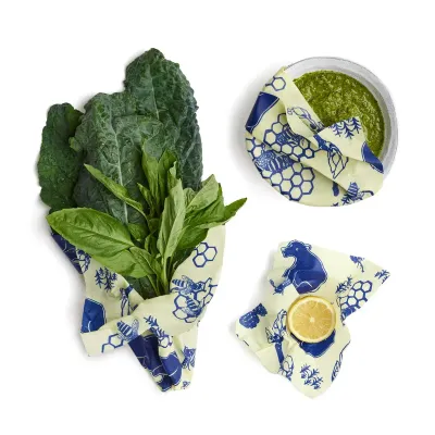 Bees Wrap 3pk Assorted Sizes Bees/Bears 006