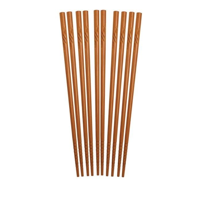 Chopsticks 5pr/pk Engraved Bamboo 012