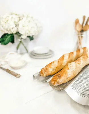 Baguette Pan 16x9" French 3 Loaf Perforated 006