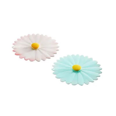 Drink Cover 4" Set/2 Daisy Aqua/White 012