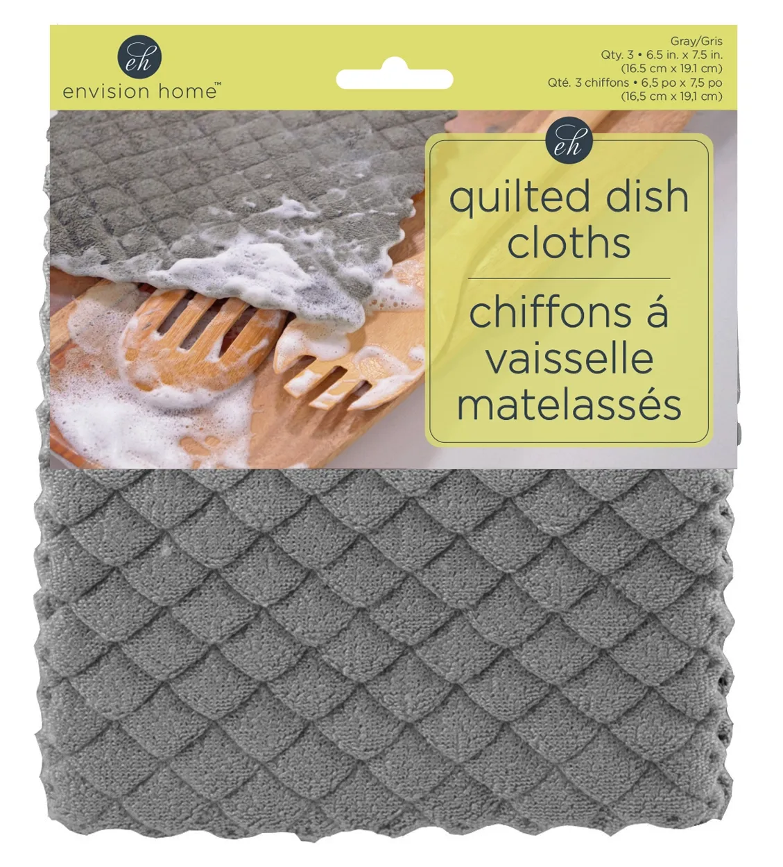 Dish Cloth Quilted 3pk Envision Home 012