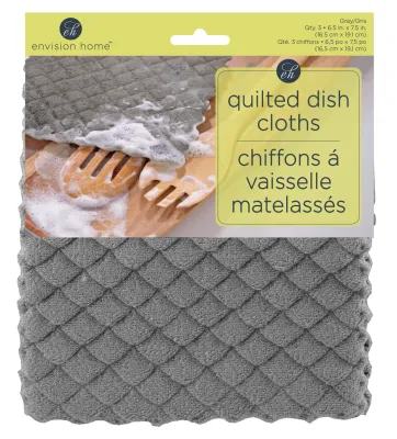 Dish Cloth Quilted 3pk Envision Home 012