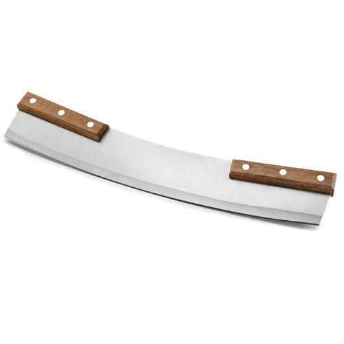 Pizza Cutter Rocker Acacia Wood Handles 006