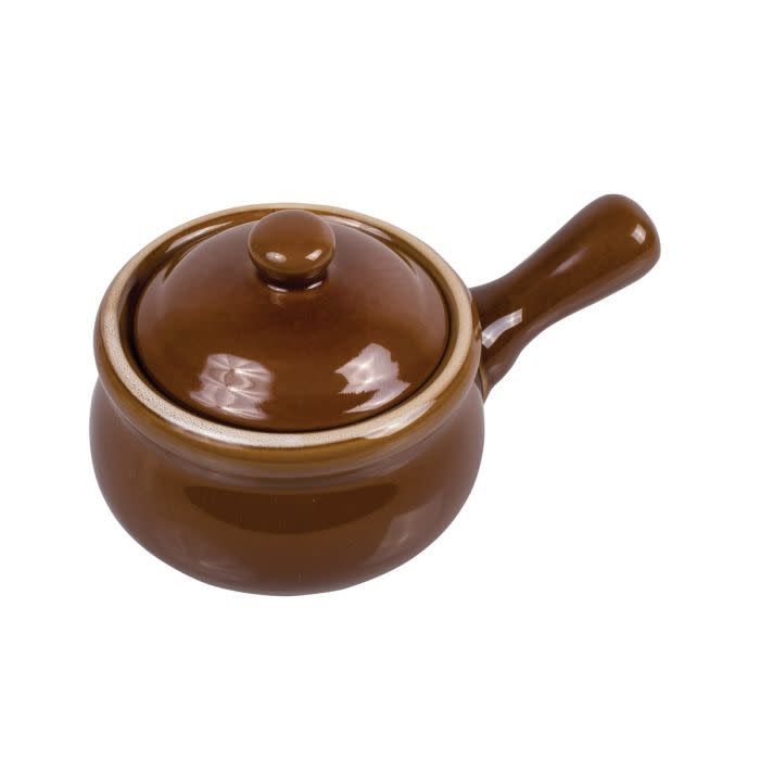 French Onion Soup Bowl w/Lid Brown 004