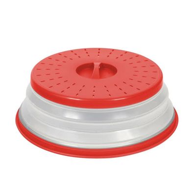 Microwave Food Cover Collapsible Med Candy Apple Red 006