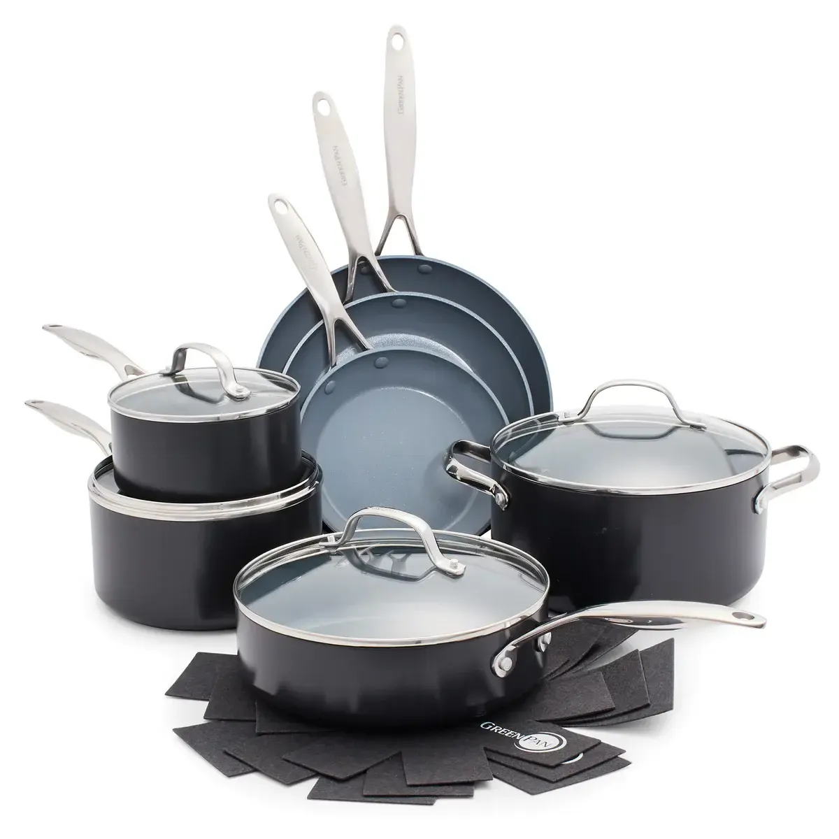 Set 11pc Cookware Valencia Pro SS Greenpan 001
