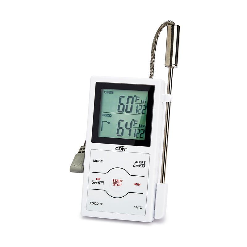 Thermometer/Timer Dual Sensing Probe White CDN 006