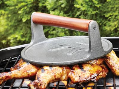Grill Press 8" Round Cast Iron Outset 006