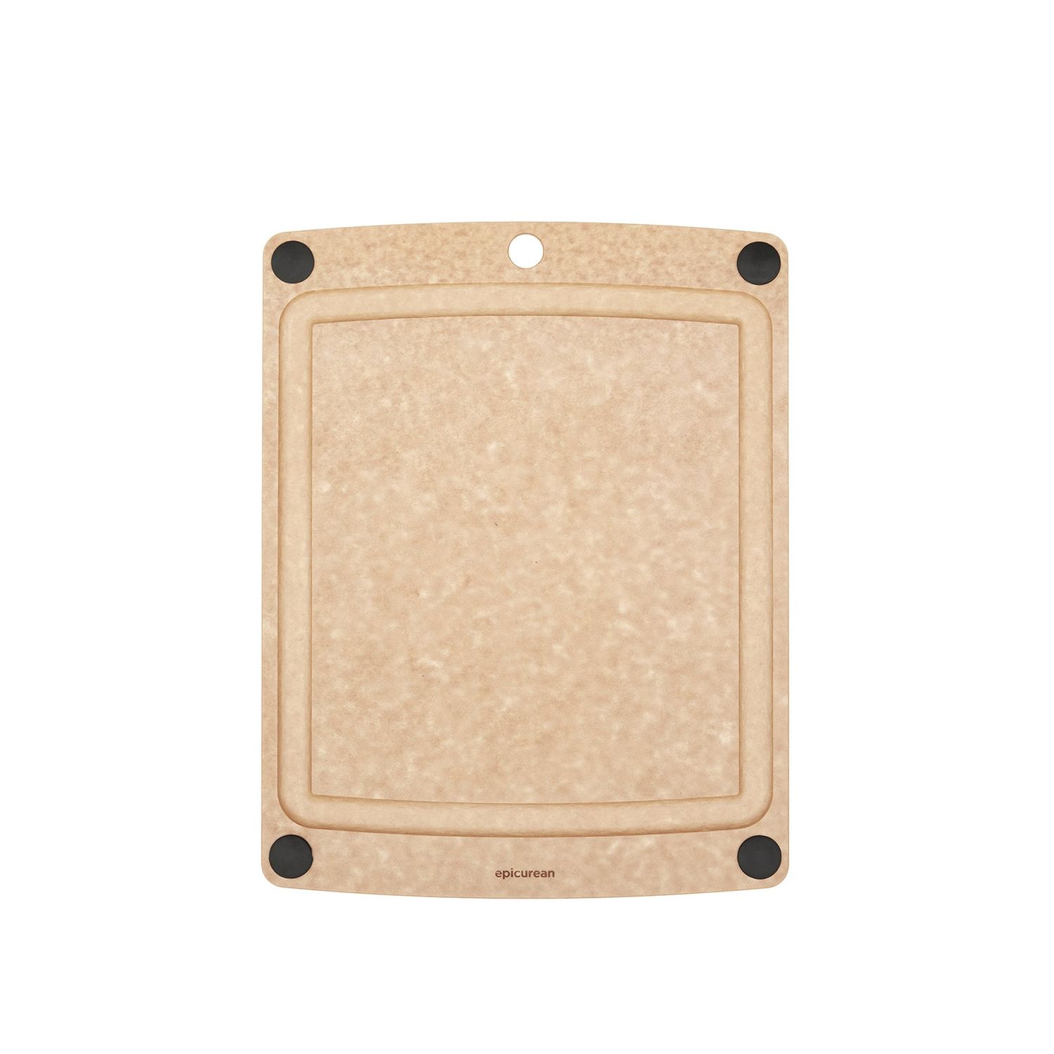 Cutting Board 14.5x11.25 Natural w/Black Buttons 006