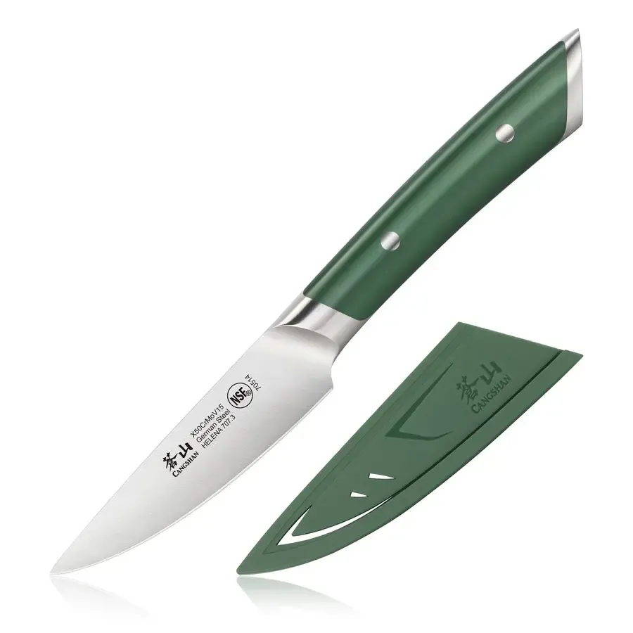 Paring 3.5" w/Sheath Helena Green 006