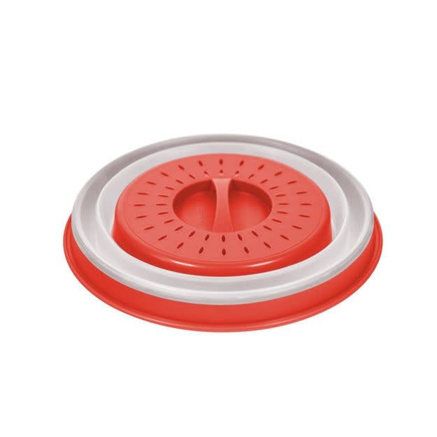 Microwave Food Cover Collapsible Sm Candy Apple Red 006