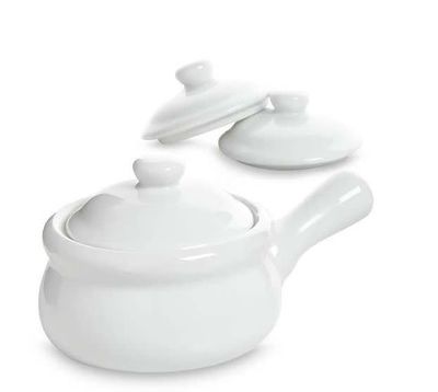 French Onion Soup Bowl w/Lid White 004