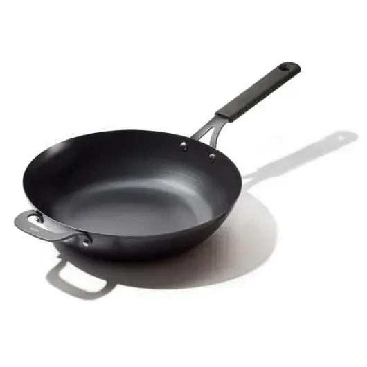 Wok 12" Obsidian Carbon Steel w/Silicone Sleeve 006