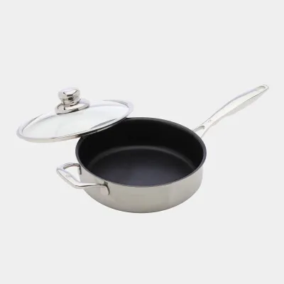 zz Saute Pan 5.3qt w/Lid Clad NS Swiss Diamond