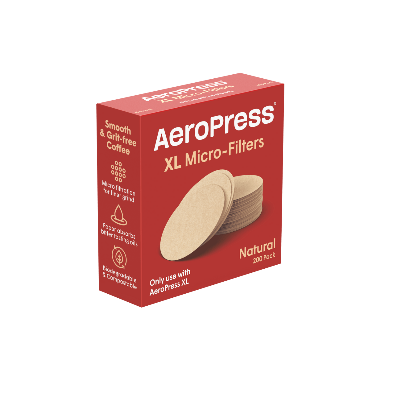 AeroPress Micro Filters 200pk Paper XL Natural 012