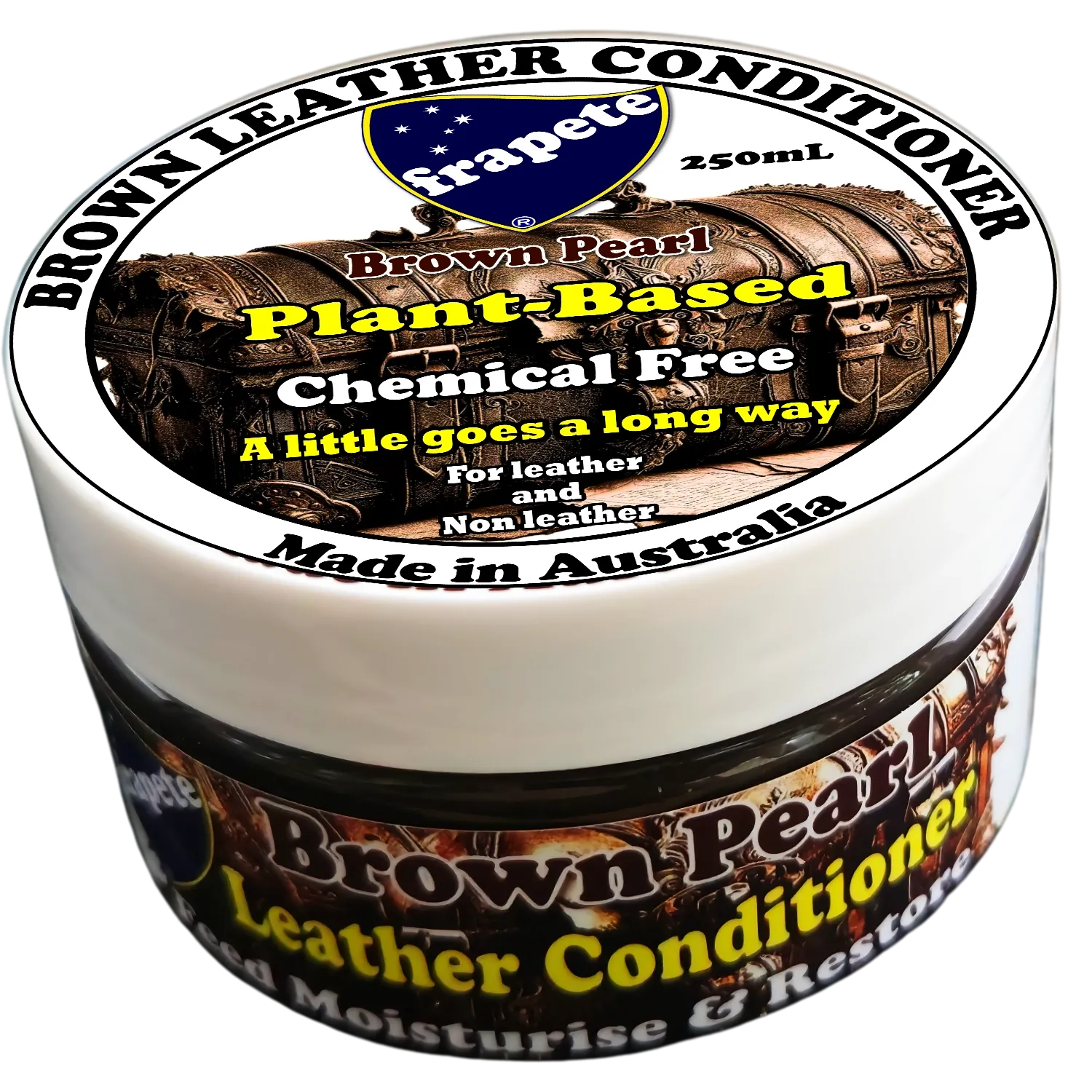 top frapete brown leather conditioner 250mL