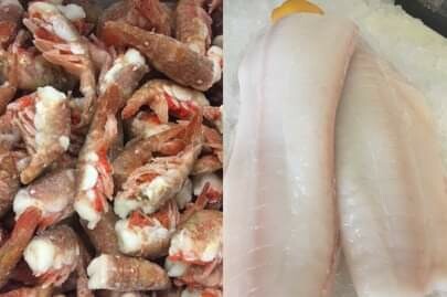 Halibut and Prawns