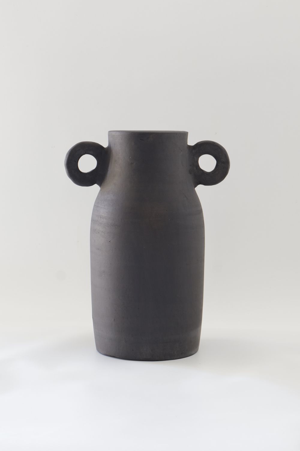 Sculptural Charcoal Amphora Vase