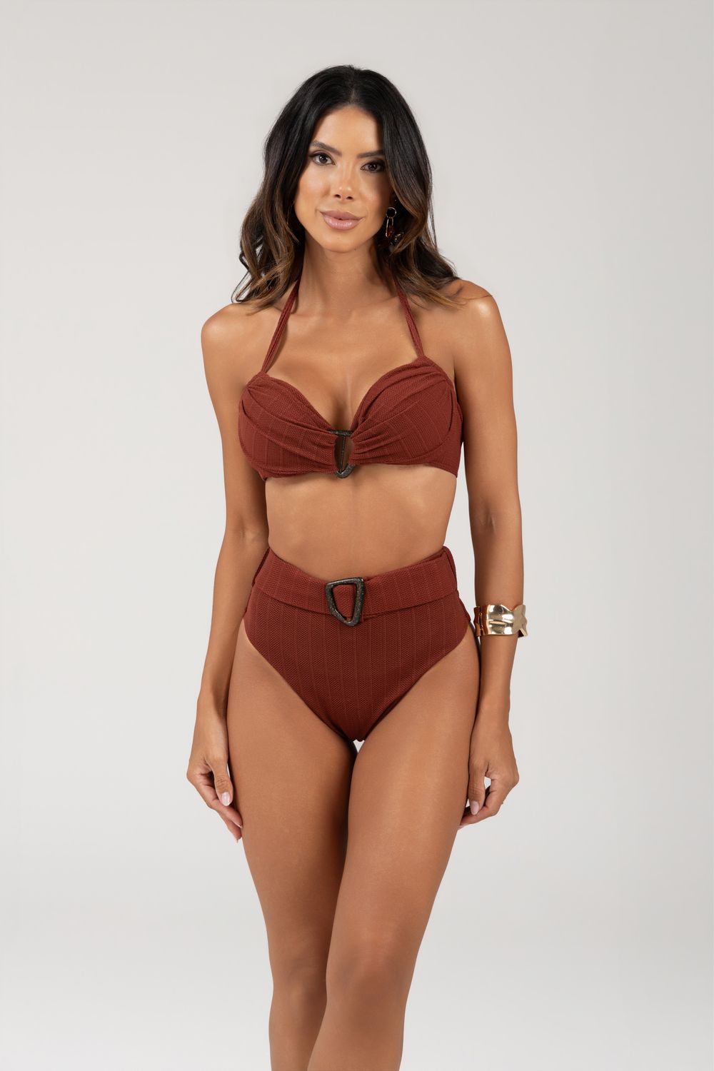 Structured Bikini Set with High-Waisted Bottom Structured Bikini Set with High-Waisted Bottom