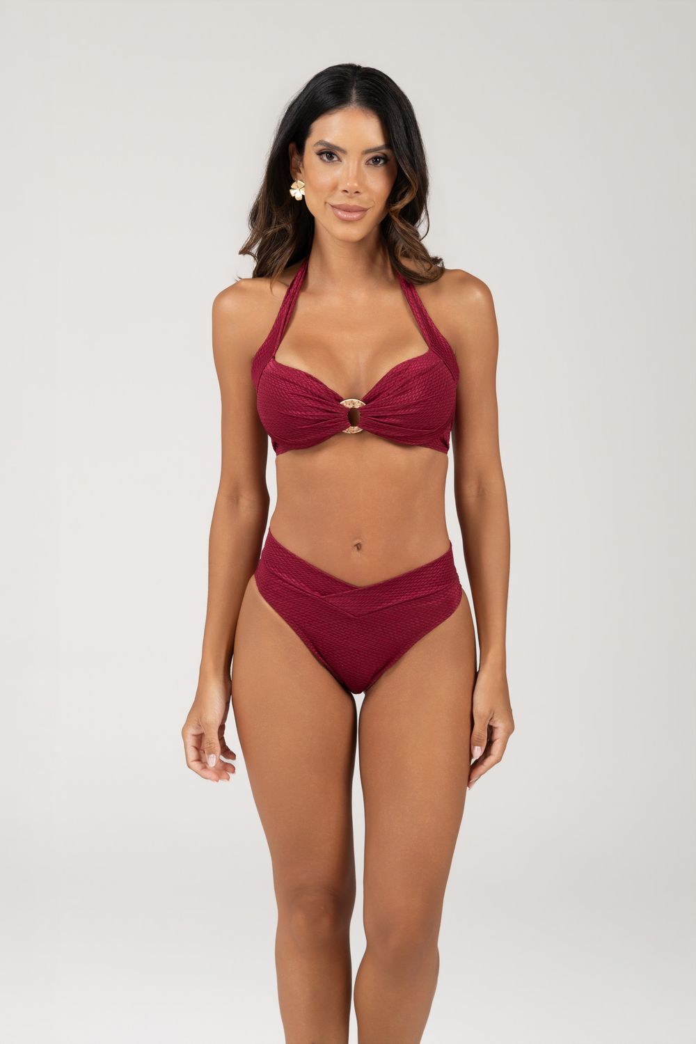 Structured Bikini Set with Double-Band Bottom Structured Bikini Set with Double-Band Bottom