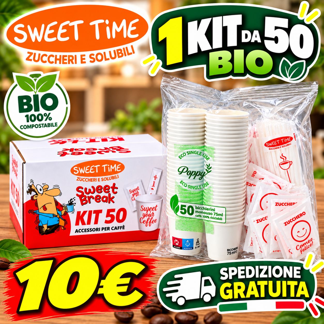 Kit Accessori Caffè Bio 50 pezzi