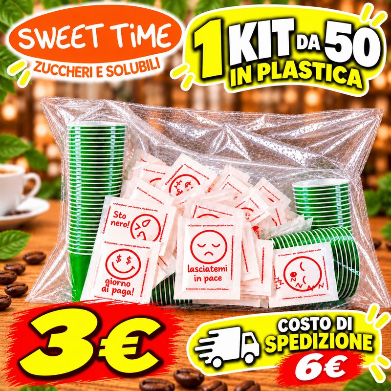 Kit Accessori Caffè in Plastica 50 pezzi