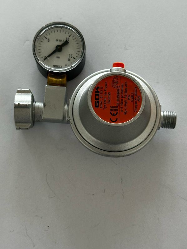 Druckregler für Caravan Installationen 50mbar 1.5kg/h