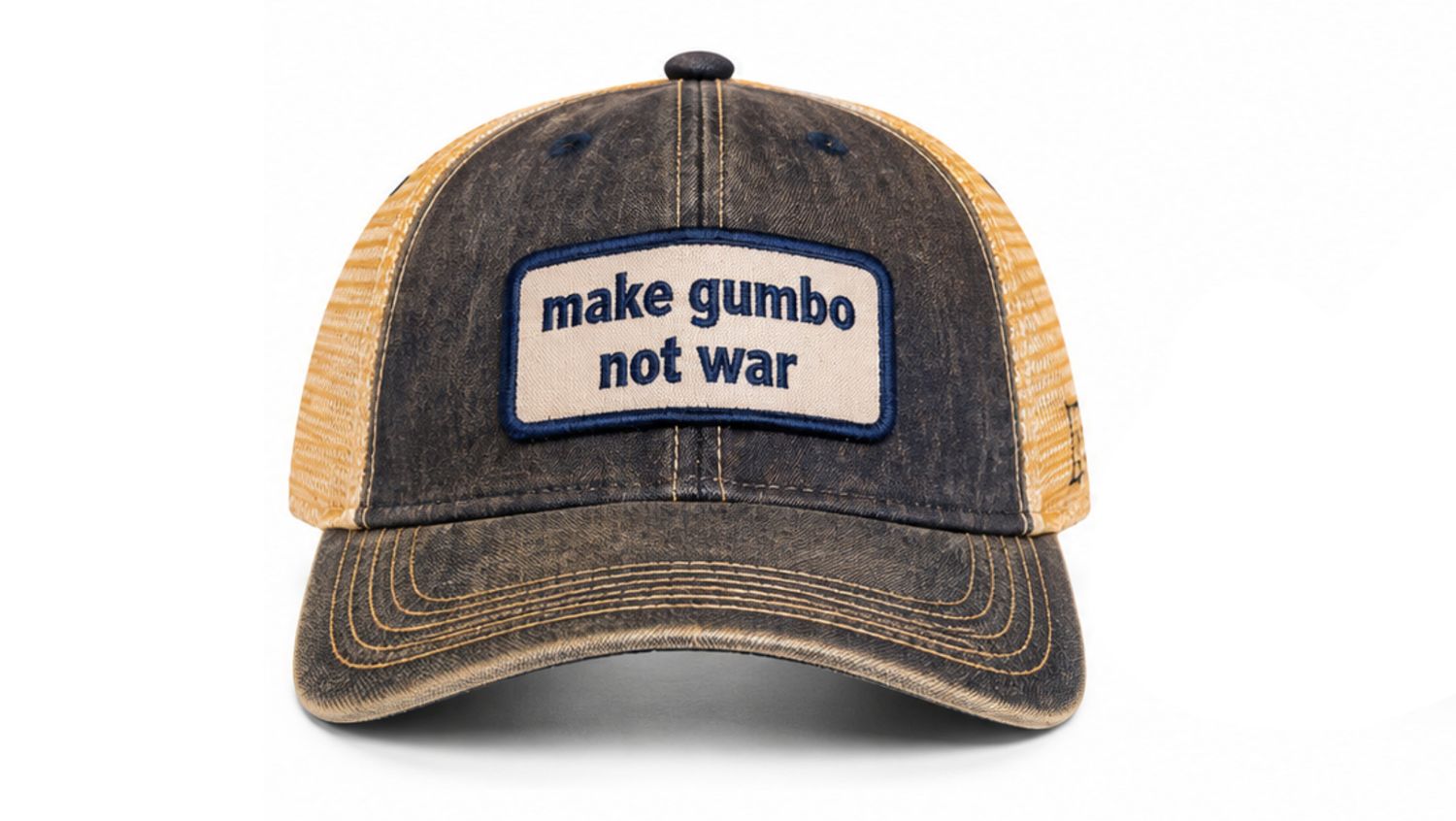 Legacy Make Gumbo Not War Trucker, Color: Navy