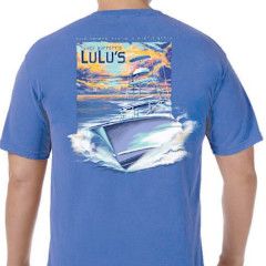 Sunset Power Boat Pocket Tee