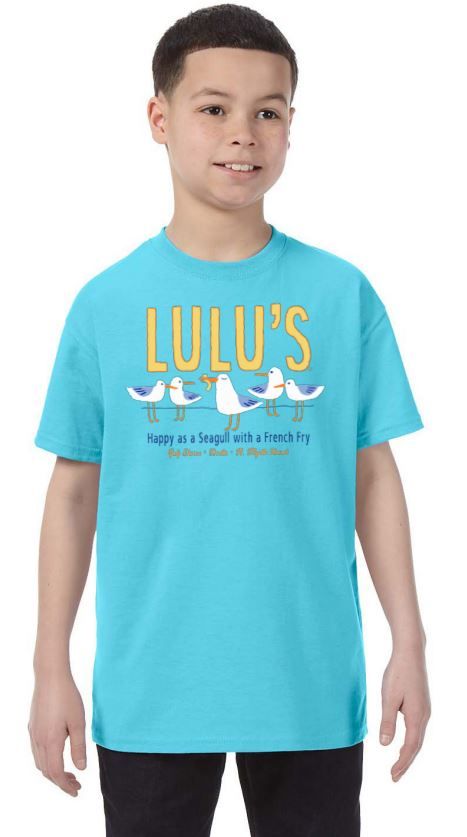 Youth French Fry Tee, Color: Lagoon Blue, Size: XS