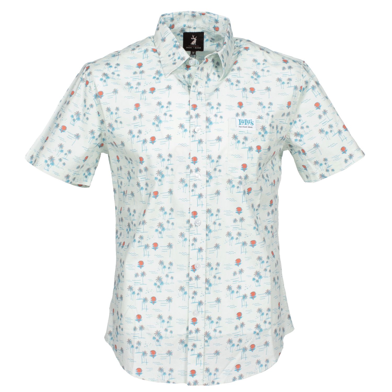 Jack ﹠ Sage Camp Shirt Sunset, Color: Wave Pattern, Size: SM