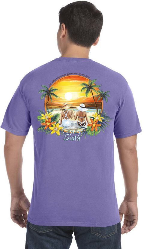 Crazy Sista Sunset Tee, Color: Violet, Size: 2XL