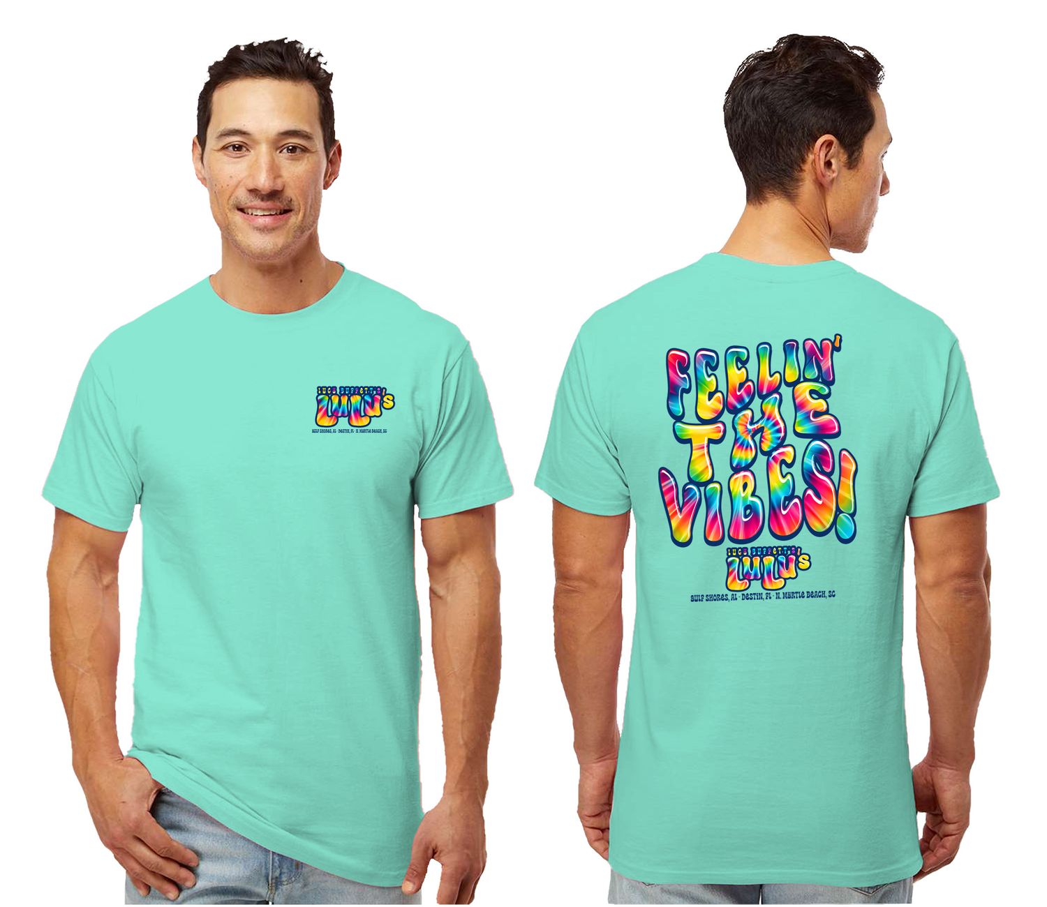Feelin The Vibes Tee, Color: Island Reef, Size: 2XL