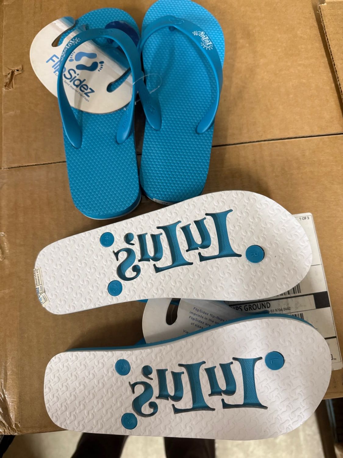 LuLu's Flip Flop, Color: Aqua, Size: MedSmall