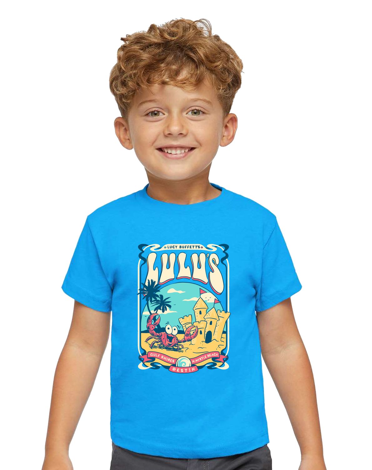 Toddler Crab Castle Tee, Color: Turquoise, Size: 2T