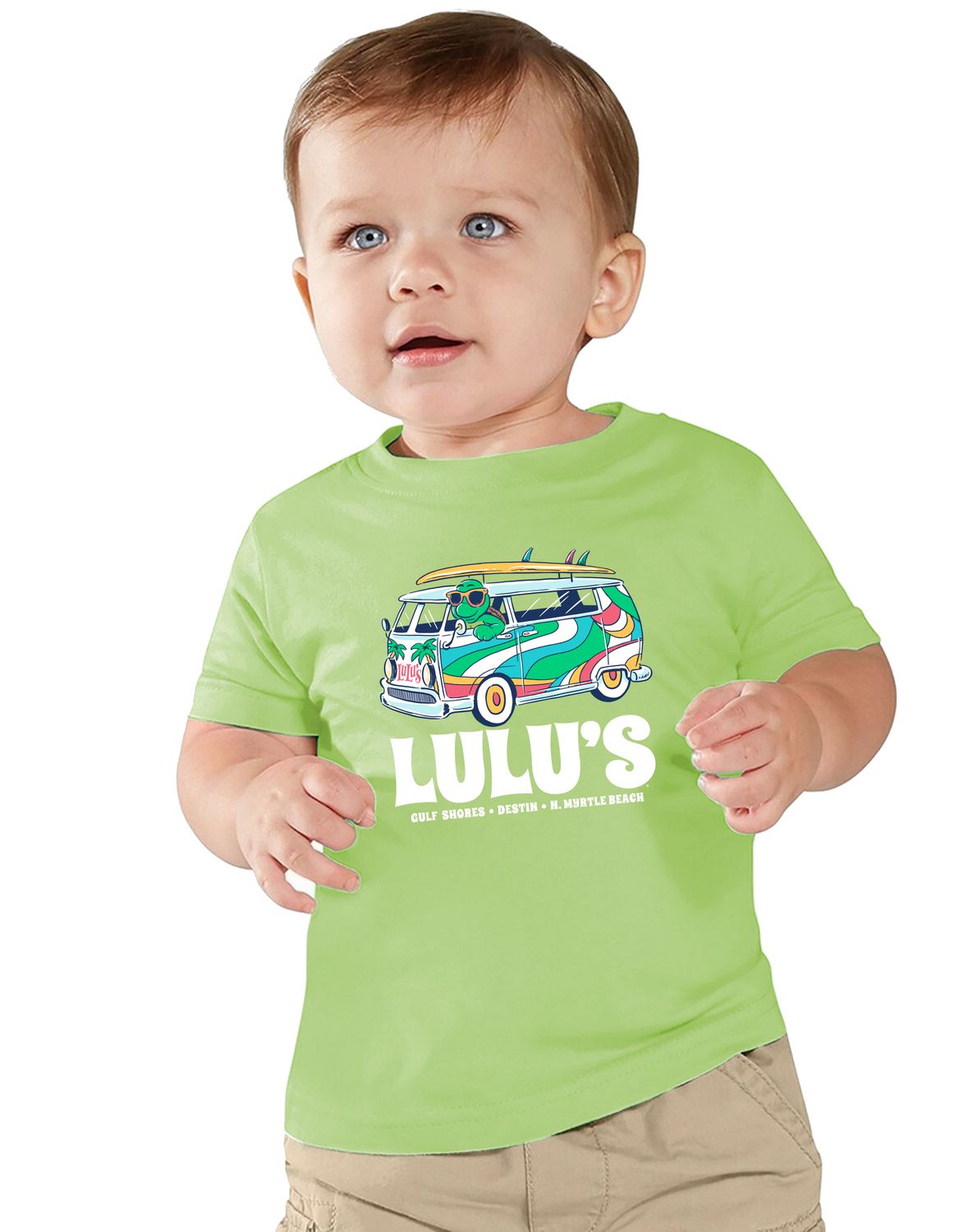 Infant Turtle Bus Tee, Color: Key Lime, Size: 12mo