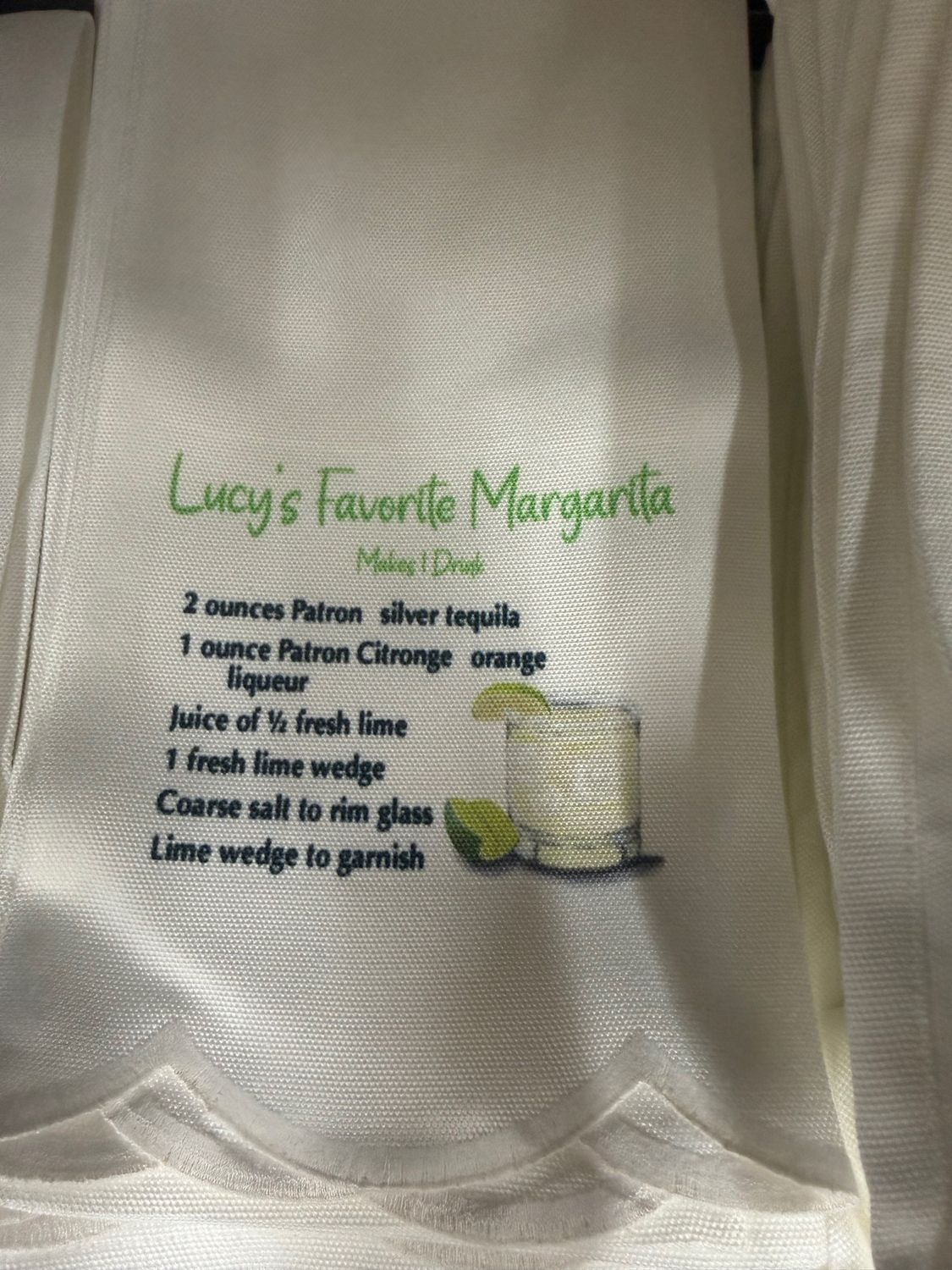 Scalloped Towel, Style: Margarita Recipe