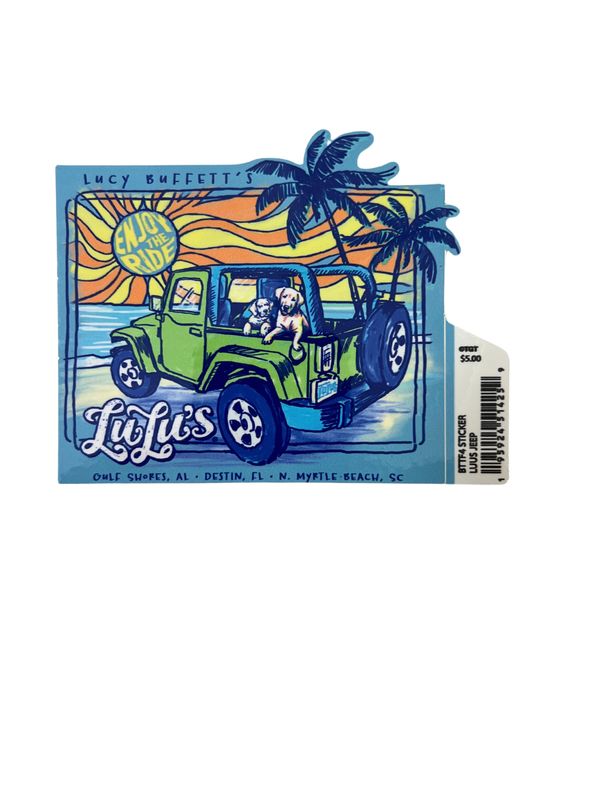 LuLu's Classic Stickers LG Beach Jeep Dogs