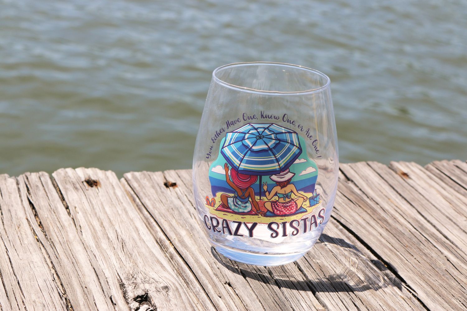 2 Crazy Sistas Stemless Wine
