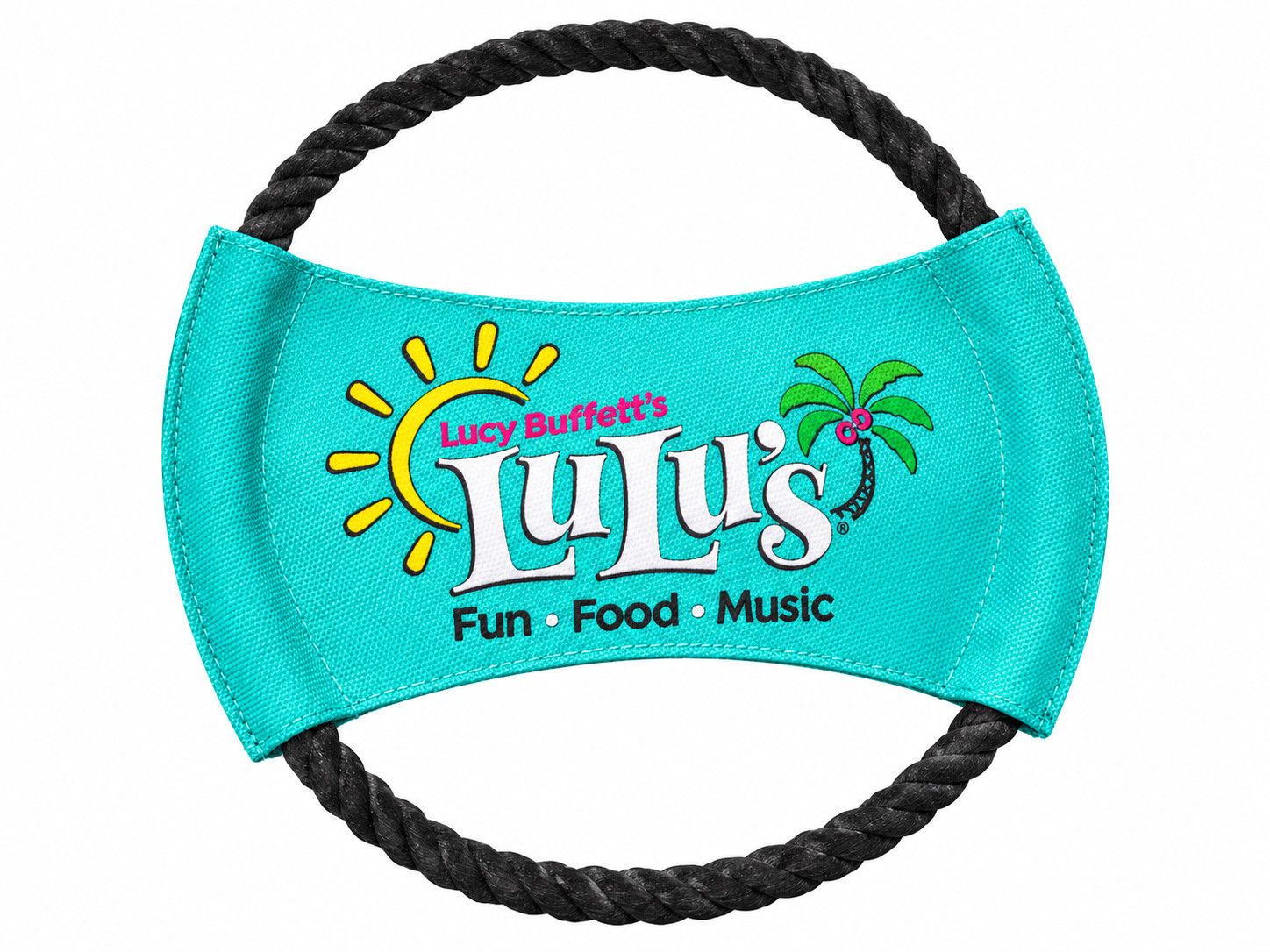 Pridebites Frisbee Black Rope Dog Toy
