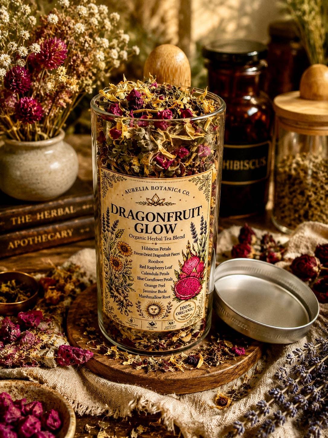 Hibiscus &amp; Dragonfruit Glow | Loose Leaf Herbal Tea | Fruity Botanical Tea
